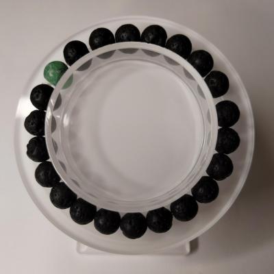 Bracelet en pierre naturelle perlée 1 vert et noir